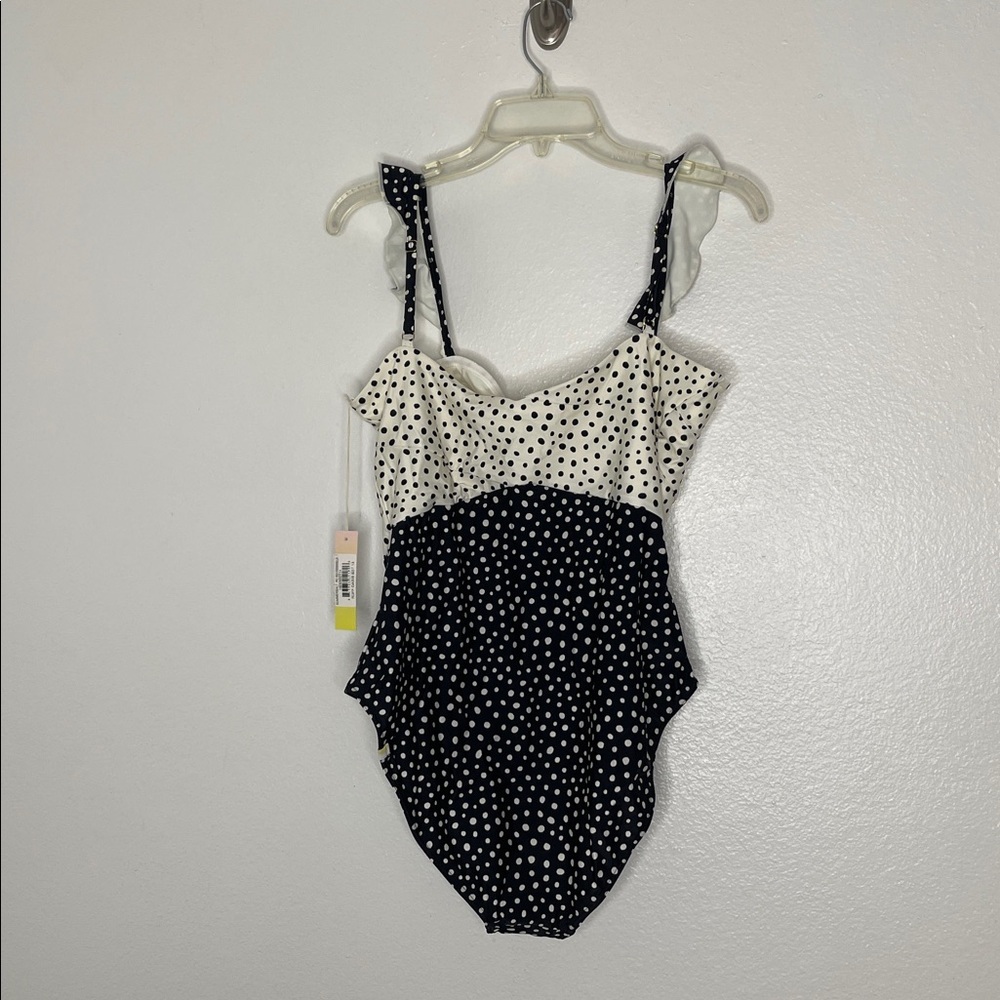 Summersalt The Ruffle Oasis Polka Dot One Piece Black Swimsuit Size 14 New - Picture 5 of 6